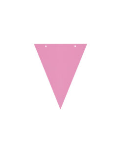 Light pink triangle with two holes and ribbon DIY paper flag banner