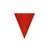 Red triangle with two holes and ribbon DIY paper flag banner