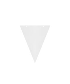 White triangle with two holes and ribbon DIY paper flag banner