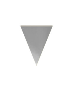 Metallic silver flag bunting in length of 10m