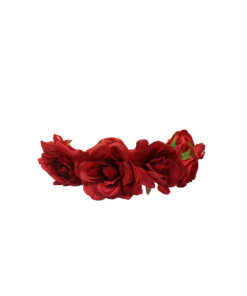 Natural large red flower headband crown