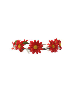 Natural red flower headband crown