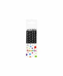 Metallic Black Candles 12pk