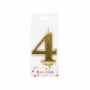 Metallic Gold Number Candle 4