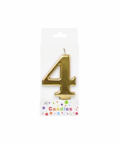 Metallic Gold Number Candle 4