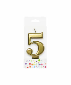 Metallic Gold Number Candle 5