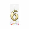 Metallic Gold Number Candle 6