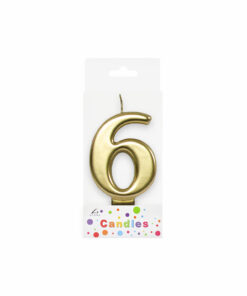 Metallic Gold Number Candle 6