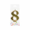 Metallic Gold Number Candle 8