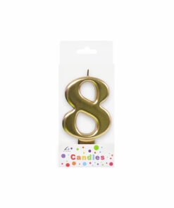 Metallic Gold Number Candle 8