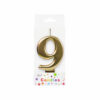 Metallic Gold Number Candle 9