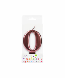 Metallic Rose Gold Number Candle 0