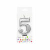 Metallic Silver Number Candle 5