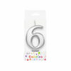 Metallic Silver Number Candle 6