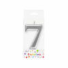 Metallic Silver Number Candle 7