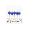 Metallic Royal Blue Heart Candles 5pk