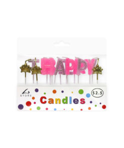 Happy Birthday Candles With Gold Crown Set