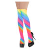 Rainbow striped thigh high stockings