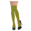Green and orange striped thigh high stockings
