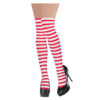 Red and white striped thigh high stockings