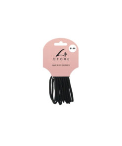 Elastic hair ties in black colour coming in pack of 12