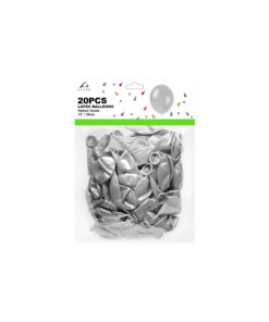 Alternative view of Silver Latex Plain Balloons 12inch 20pk
