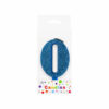 Glitter Blue Number Candle 0