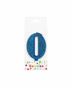 Glitter Blue Number Candle 0