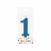 Glitter Blue Number Candle 1
