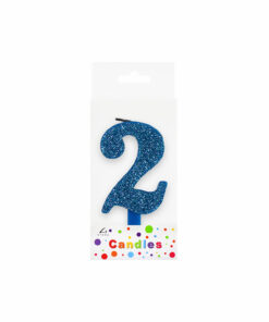 Glitter Blue Number Candle 2
