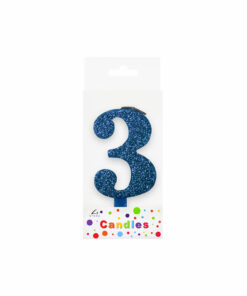 Glitter Blue Number Candle 3