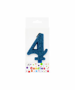 Glitter Blue Number Candle 4