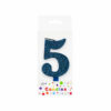 Glitter Blue Number Candle 5