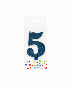 Glitter Blue Number Candle 5