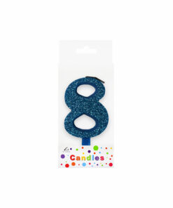 Glitter Blue Number Candle 8