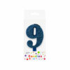 Glitter Blue Number Candle 9