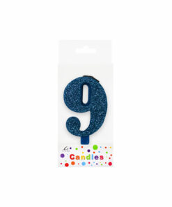 Glitter Blue Number Candle 9