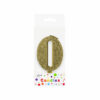 Glitter Gold Number Candle 0
