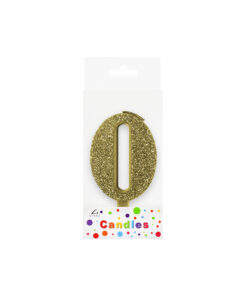 Glitter Gold Number Candle 0