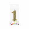 Glitter Gold Number Candle 1