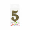 Glitter Gold Number Candle 5