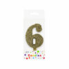 Glitter Gold Number Candle 6