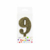 Glitter Gold Number Candle 9