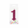 Glitter Magenta Number Candle 1