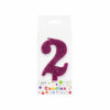 Glitter Magenta Number Candle 2