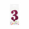 Glitter Magenta Number Candle 3