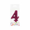 Glitter Magenta Number Candle 4