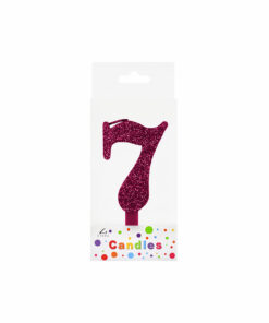 Glitter Magenta Number Candle 7