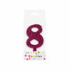 Glitter Magenta Number Candle 8