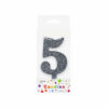 Glitter Silver Number Candle 5